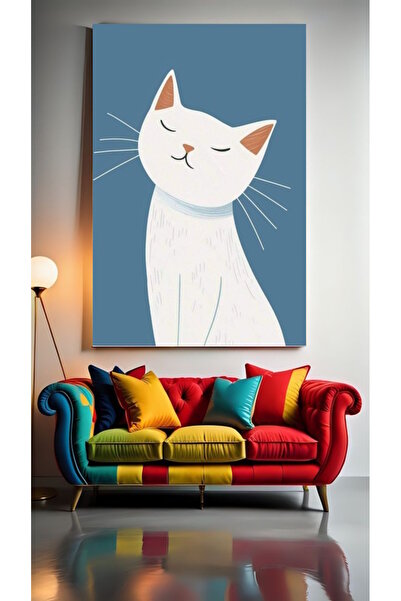 özkacar CAMERĂ PENTRU COPII CRECHÉ WHITE CAT Home Wall Salon Salon de înfrumu...