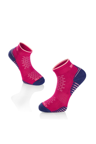 Try to Fly Sosete scurte pentru alergat din bumbac RUNNING ANKLE SOCKS Fuchsia