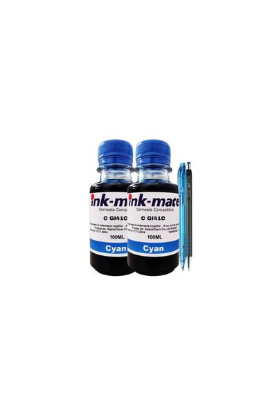 Ink-mate Compatible Canon GI41 Ink Bottle Set (2x100ml Cyan) + CNX567 Pen and...