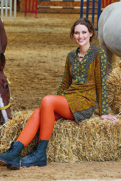 Los banditos Hakim Collar Button Detailed Tie-Up Long Sleeve Dress