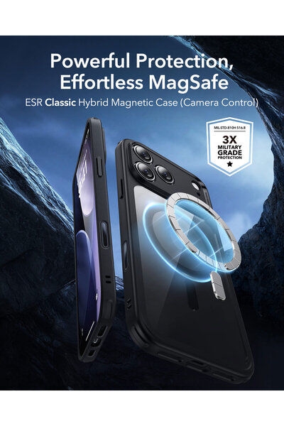 ESR Apple iPhone 17 Pro Max Kamera Kontrol Koruma Butonlu Classic Hybrid Magsafe Kılıf+Cam Hediyeli Set