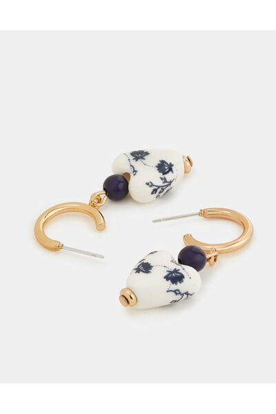 Accessorize WILLOW HEART CHARM EARRIN Blue