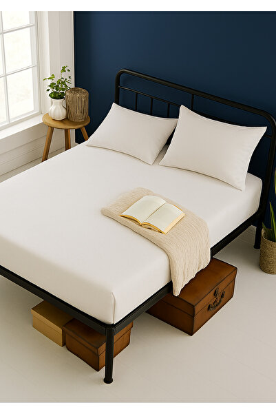 Perde Pendik White Fitted Sheet – Single, Double, King Size |   Cotton, Soft and Does Not Need Ironing