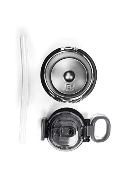 Coral High Kids Black Football Patterned Steel Thermos with Straw and Direct Drinking 500 ml 31898