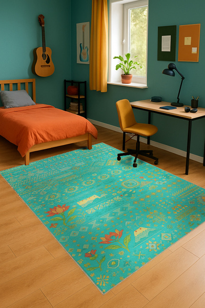 Rugs Modern Halı MOSSO Klasik Anadolu Geleneksel Desenli Dokuma Taban Vintage...