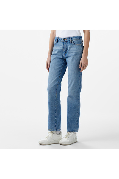 Guess G08 Mid Rise Stra Eco Co Riverside Str Indigo Kadın Mavi Jean