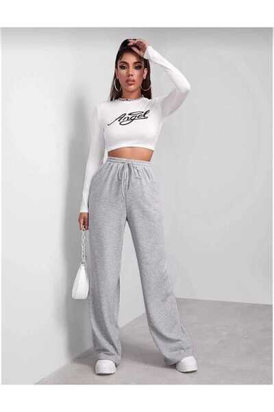 CANDERO Γυναικεία γκρι φαρδιά αθλητικά ρούχα μεγάλου μεγέθους, υψηλής ποιότητ...