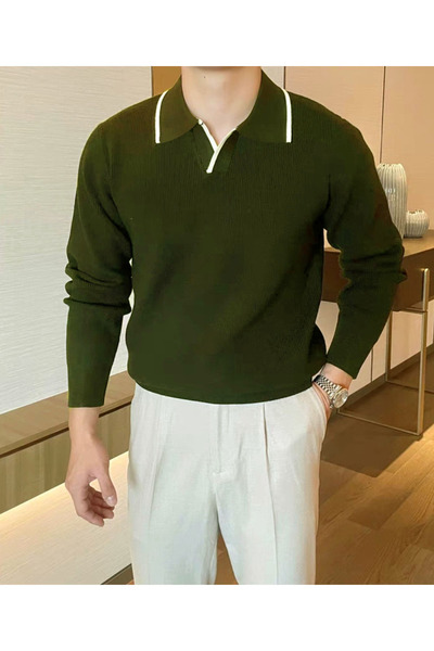 Kamalı Men's Thessaloniki Polo Neck Knitwear Knitted Sweater