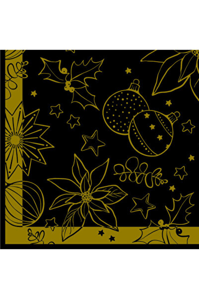 Mank Șervețele de masă festive Linclass pentru Crăciun/Revelion - Milano, neg...