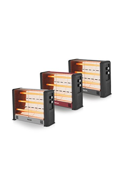 herevdeinova İnova Akan İnfrared Camlı Şömine Camlı 2700 Watt Termostatlı Devrilme Emniyetli Quartz Isıtıcı Soba