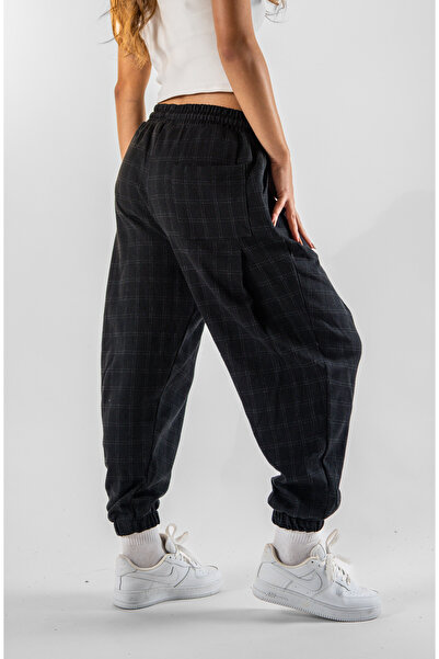 Superbluemexico Women's Jacquard Front and Back Single Pleated Jogger Pants