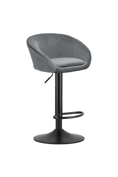 Artool Scaun de bucatarie/bar, Artool, East, rotativ, catifea, gri si negru, 53x46x81-103 cm