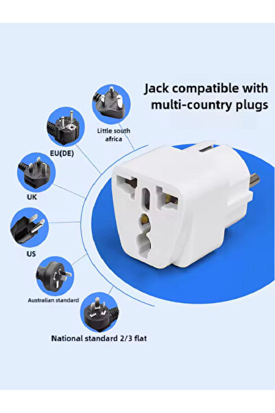 Vwin Seyahat Adaptörü Üniversal Priz Çevirici Dönüştürücü Türkiye ve 100'e yakın ülkede kullanılır. 2ADET