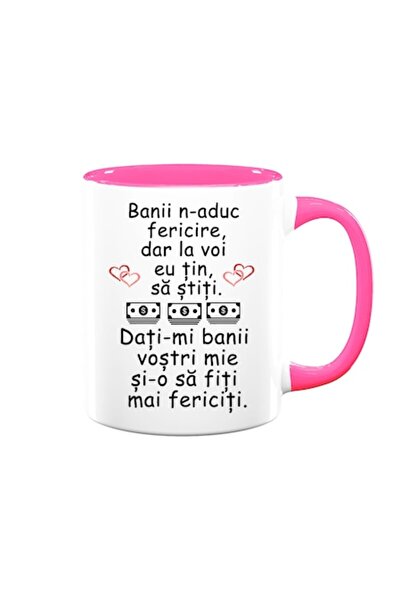 OEM Cană personalizată cu mesajul: „Banii nu aduc fericirea, dar îmi pasă să ...