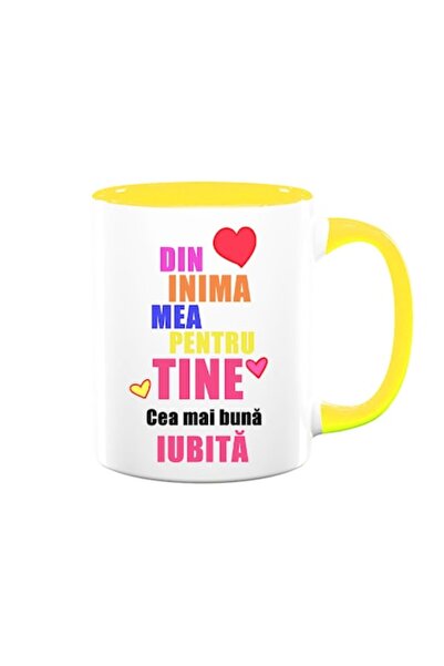 OEM Cană personalizată pentru iubită cu mesajul: „Din inima mea pentru tine, ...