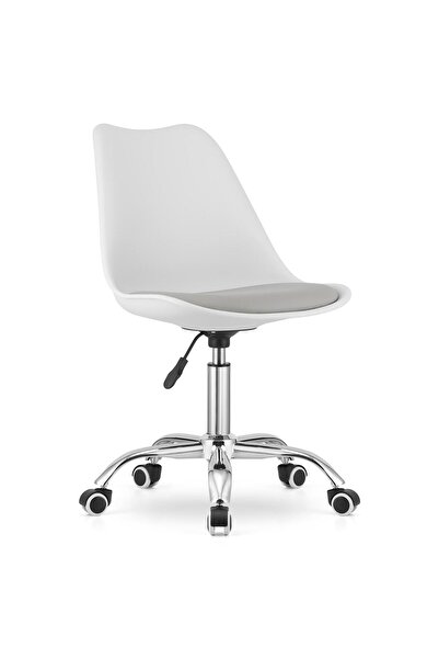 Leobert Scaun de birou, Artool, Alba, rotativ, PP, alb si gri, 48x43x91.5 cm