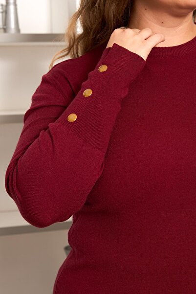 RMG Large Size Knitwear with Drop Sleeves Detail