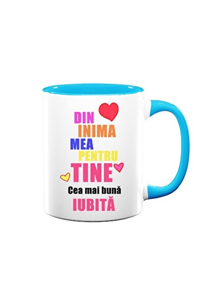 OEM Cană personalizată pentru iubită cu mesajul: „Din inima mea pentru tine, ...