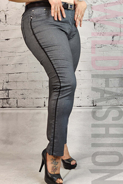 WildFashion Τζιν casual από ελαφρώς ελαστικό ύφασμα με χρυσή γκλίτερ F840-61