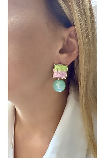 VNS Accessories Renkli Top Detay Tasarım Küpe (3,5 cm)