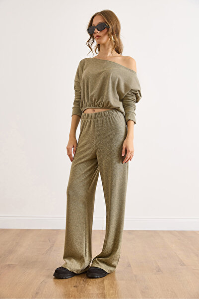 Olalook Kadın Gold Simli Alt Üst Takım TKM-19000442