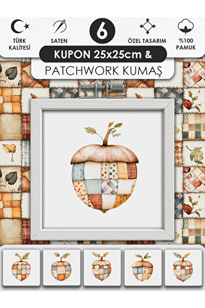 FabricMarket Patchwork Kumaş Seti – Dikiş ve Hobi İçin %100 Pamuk Desenli Kumaş Kuponları