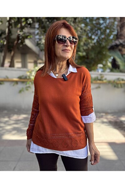 DenizEge Комплект от блуза и пуловер Cinnamon