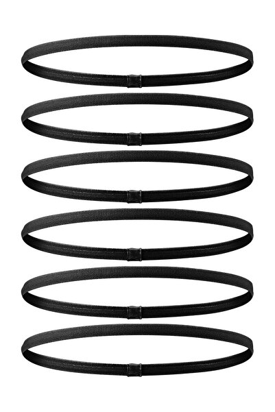 New Obsessions Flexible Black Sports Headband 6 Pack