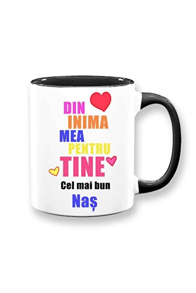 OEM Cană personalizată pentru Naș cu mesajul: „Din inimă pentru tine, cel mai...