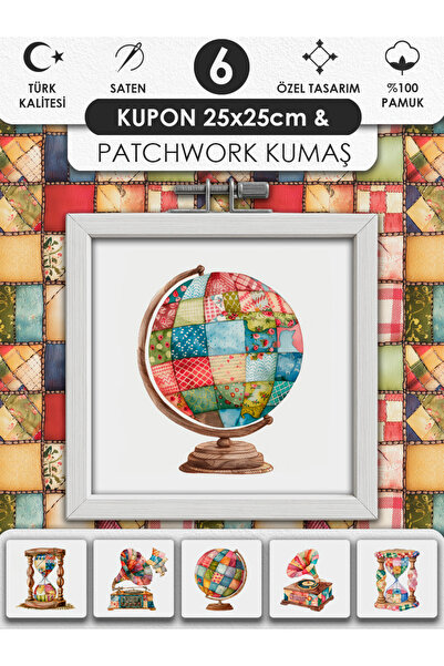 FabricMarket Set de țesături patchwork – Cuponuri de țesături cu modele din b...