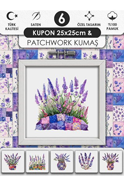 FabricMarket Patchwork Kumaş Seti – Dikiş ve Hobi İçin %100 Pamuk Desenli Kumaş Kuponları