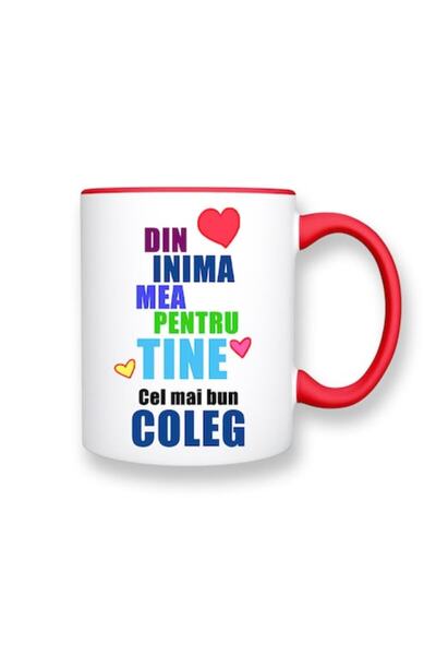 OEM Cană personalizată pentru coleg cu mesajul: „Din inimă pentru tine, cel m...