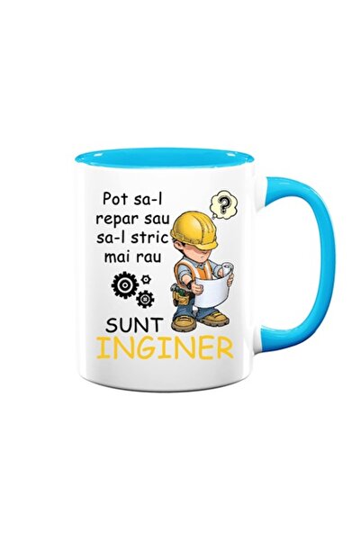 OEM Cană personalizată cu mesajul: „Pot să o repar sau să o stric și mai rău, sunt inginer”, Betaprint, alb