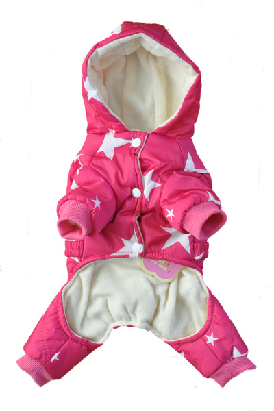 fara marca Geaca pentru catei roz stelute L 32cm lungime