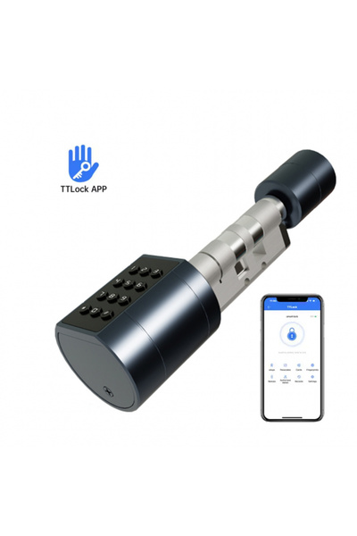 OEM Încuietoare cilindrică inteligentă, neagră, pentru uși de 50-100 mm, ampr...