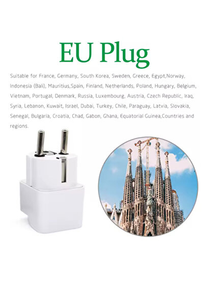 Vwin Seyahat Adaptörü Üniversal Priz Çevirici Dönüştürücü Türkiye ve 100'e yakın ülkede kullanılır. 2ADET