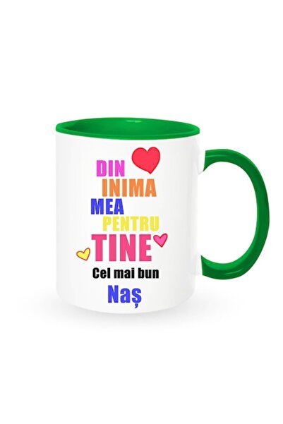 OEM Cană personalizată pentru Naș cu mesajul: „Din inimă pentru tine, cel mai...