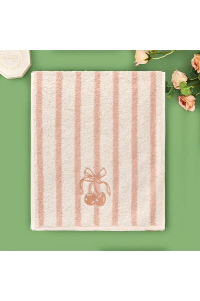 Evidea Soft Bemba El Havlusu - Ekru / Pembe - 30x50 cm