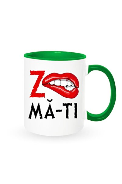 OEM Cană personalizată cu mesaj: „zgura”, Betaprint, albă cu interior verde, ...