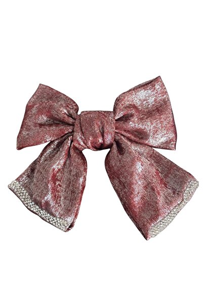 TAKIŞTIR Claret Red Color Ribbon Figured Stone Detailed Vending Machine Buckle