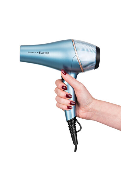 Remington Uscător de păr AC9300 Shine Therapy Pro, 2200W, ionizare, motor AC, jet de aer rece, albastru