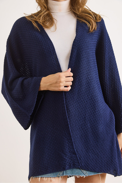 Olalook Women's Navy Blue Bat Spring Cardigan Hrk-19000057