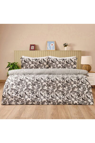 Evidea Set de lenjerie de pat dublu Soft Peace - alb / antracit