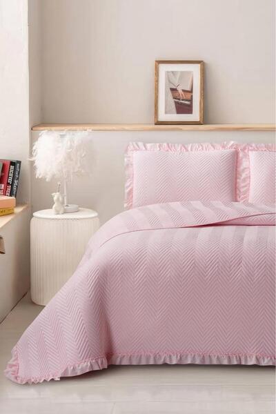 Çeyiz Diyarı Dubai Fiber Filled Double Size 240X260 cm Bedspread Powder