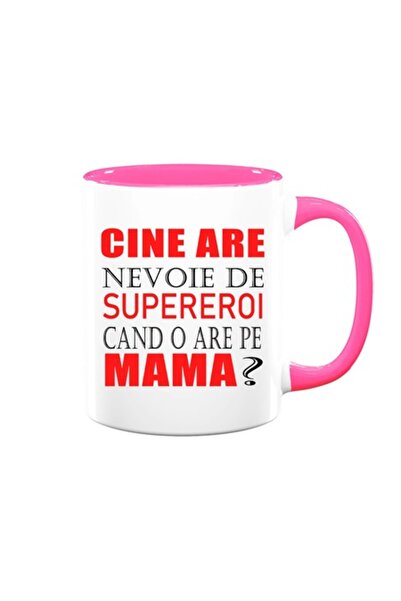 OEM Cană personalizată cu mesajul: „Cine are nevoie de supereroi când are mam...