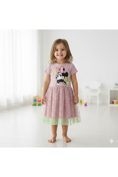 DİSNEY PRİNCESS RAPUNZEL - GIRL'S TULLE DRESS 100% COTTON | MESH 100% POLYESTER|