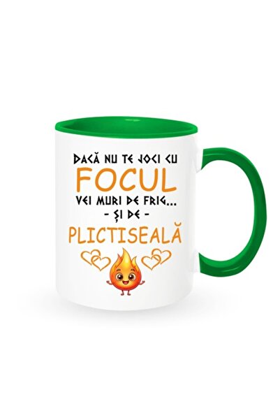 OEM Cană personalizată cu mesajul: „Dacă nu te joci cu focul, vei muri de fri...