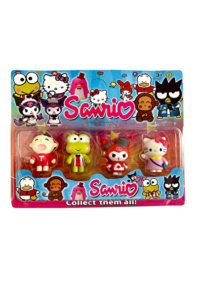 UDATOYS Hello Kitty Kuromi Kurbağa Ve Arkadaşları Oyuncak Figür Seti 4'Lü 7CM
