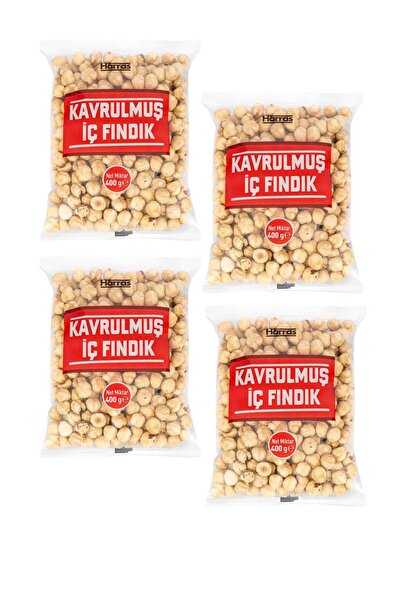 Harras Kavrulmuş İç Fındık Yerli Premium Kalite Tuzsuz Kuruyemiş 4 Adet x 400 gr