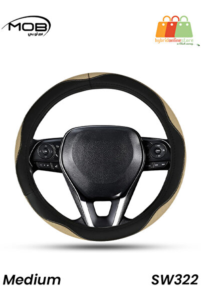 Mob غطاء عجلة قيادة جلدي عالمي SW322 متوسط الحجم - مضاد للانزلاق، متين، تصميم...